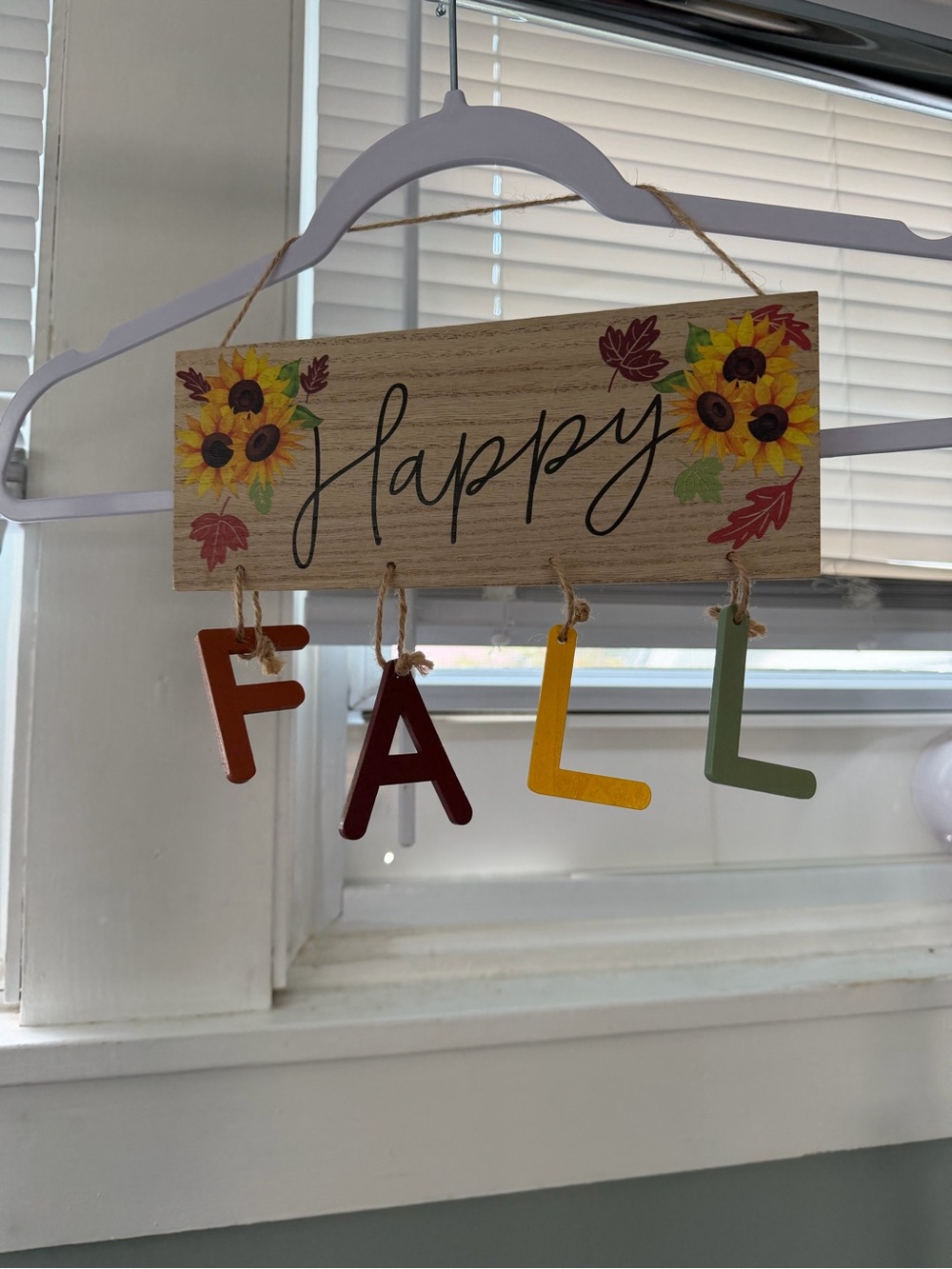 Happy Fall Wooden Hanging Sign in Multi-Color